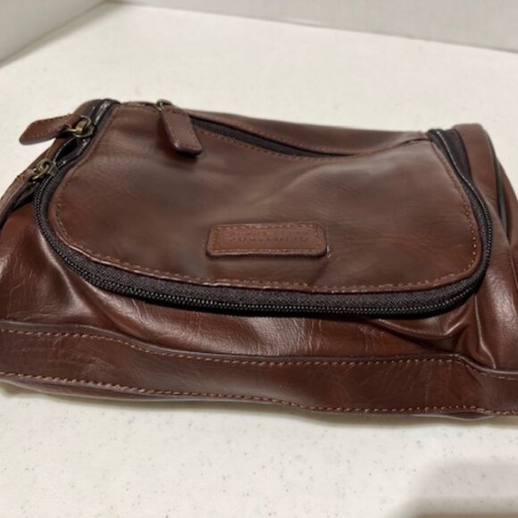 Men's Travel Kit Toiletry Hanging Zippered Bag Perry Ellis Portfolio Brown - Picture 14 of 16